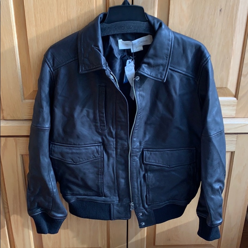 NWT TREASURE & BOND LEATHER JACKET